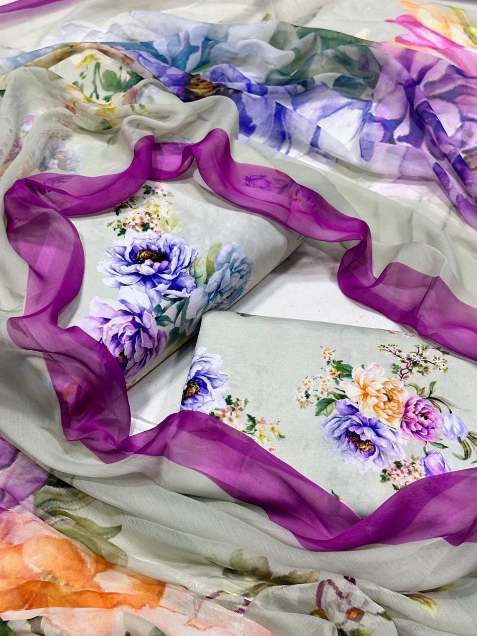 Swiss Lawn Digital Print 3Pc Dress Silk Duppta SW-027