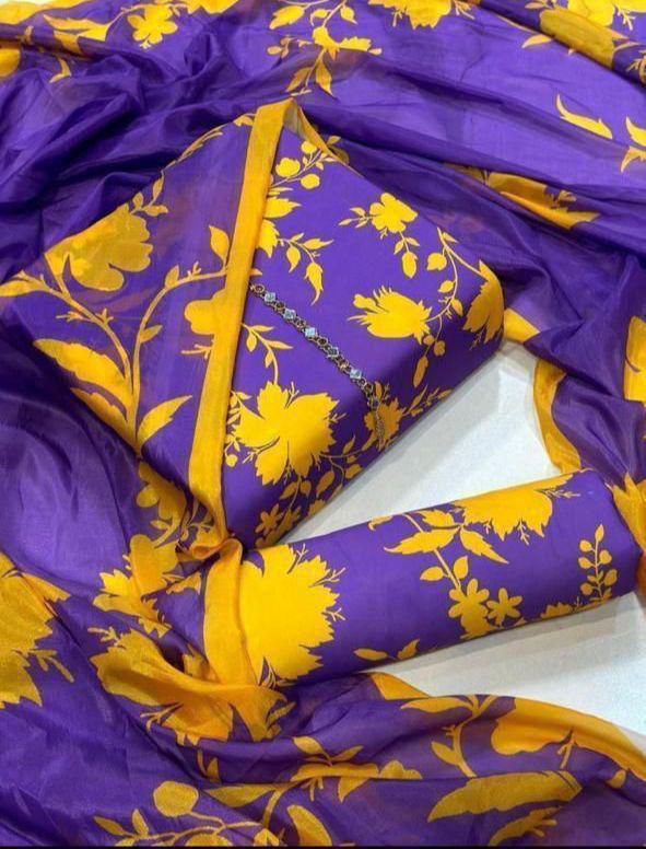 Swiss Lawn Digital Print 3Pc Dress Silk Duppta SW-028